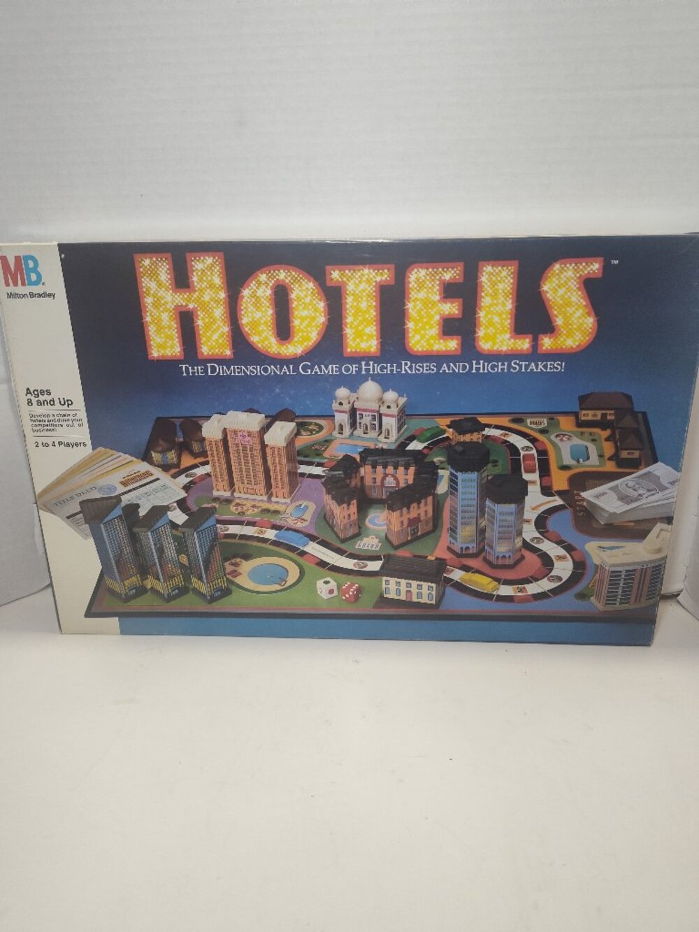 Vintage 1987 Milton Bradley HOTELS Board Game 3D Real Estate 100% Complete